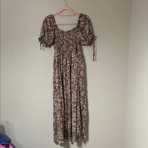Rylee + Cru Brown Floral Maxi Dress